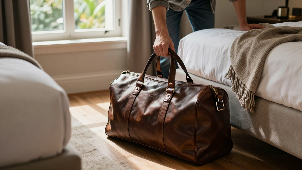 premium leather duffle bags for weekend trips