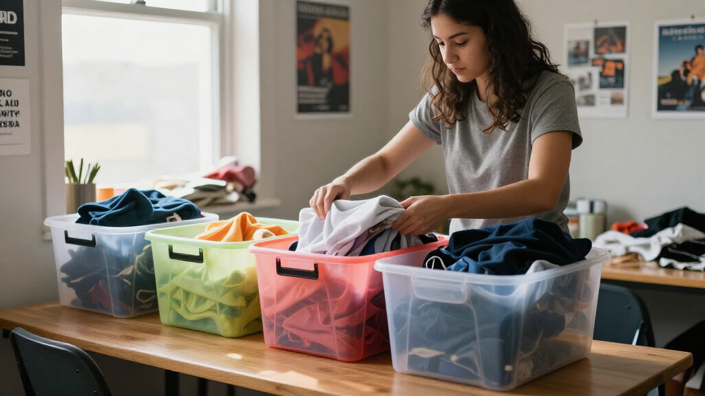 student dorm organization bins