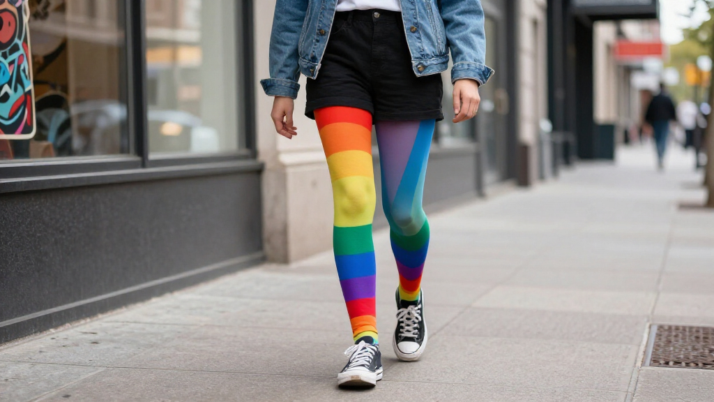 rainbow pride tights