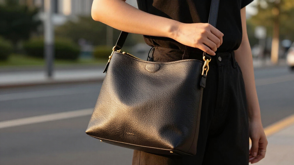 pebbled leather shoulder bags with adjustable strap