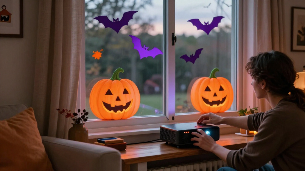 Halloween window projection lights