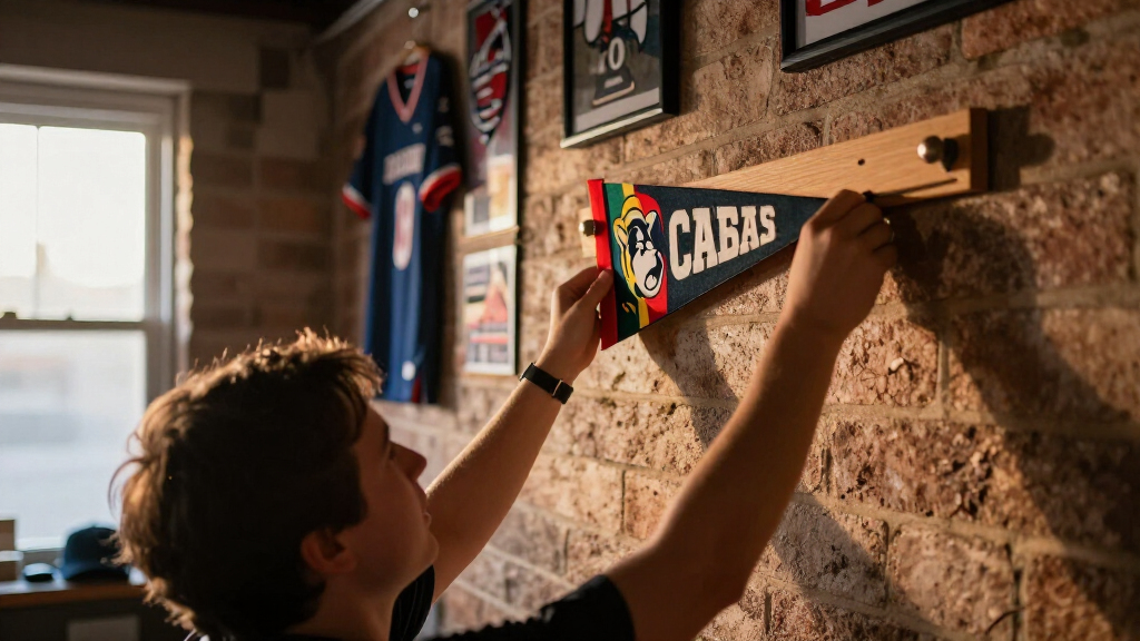 sports pennant hanging racks