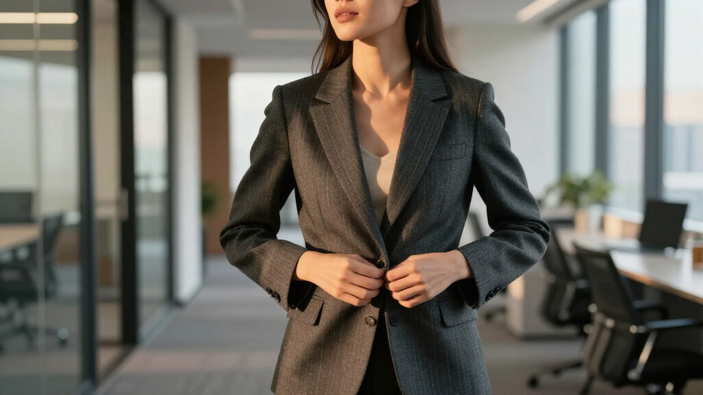 womens wool blend blazer for interviews