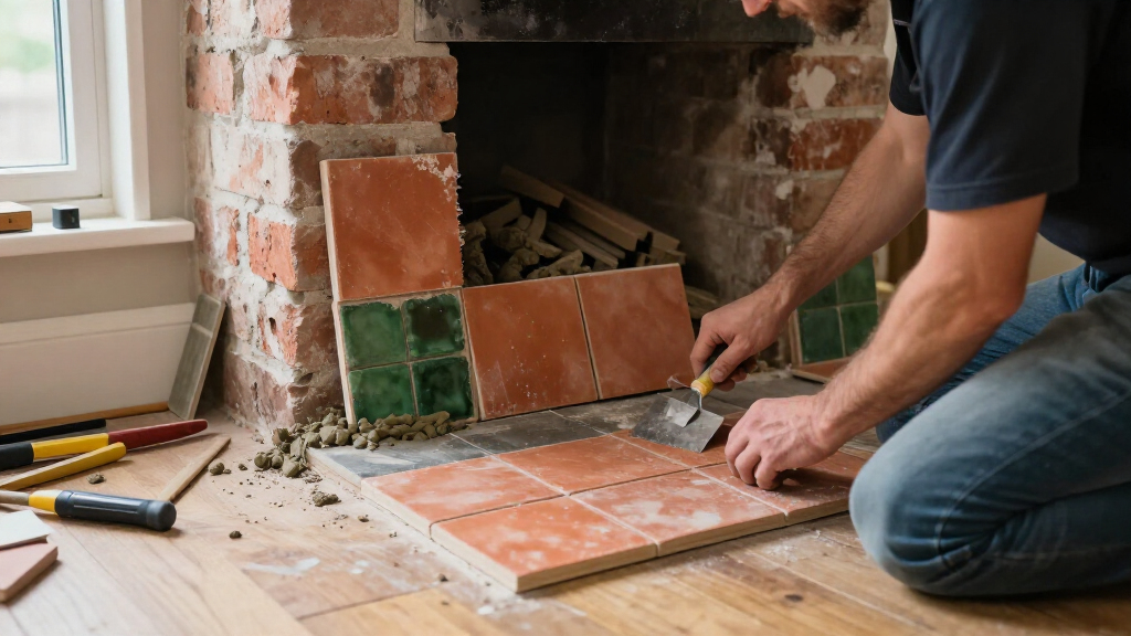 best DIY fireplace tiles