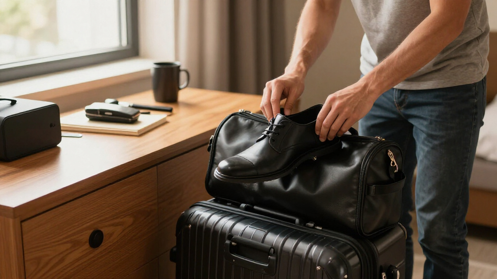 leather shoe bags for travel for business travel