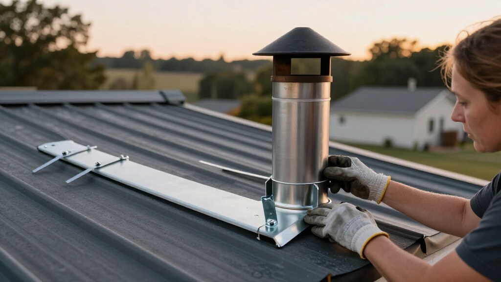 6 inch class a chimney roof support kits stainless