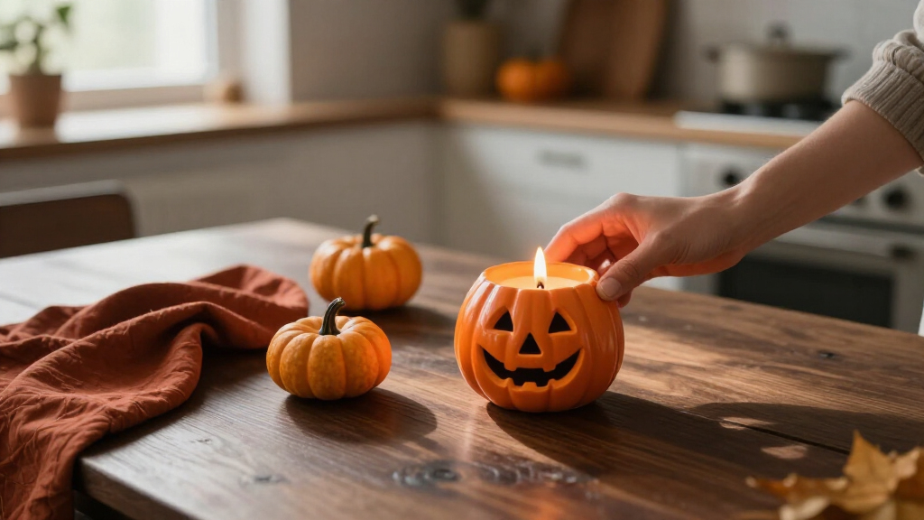 Halloween pumpkin candles