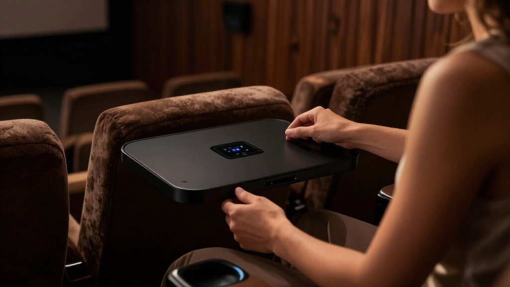 best side table with hidden charging for theater seats