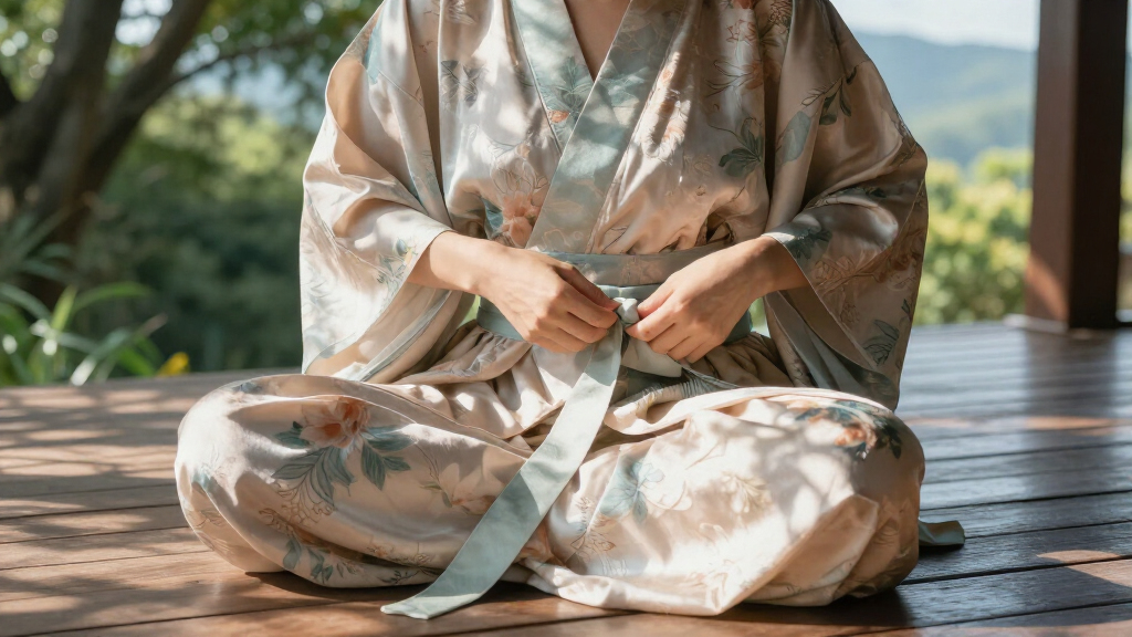 silk kimono robe