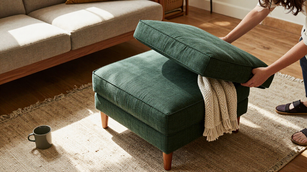 upholstered storage ottomans