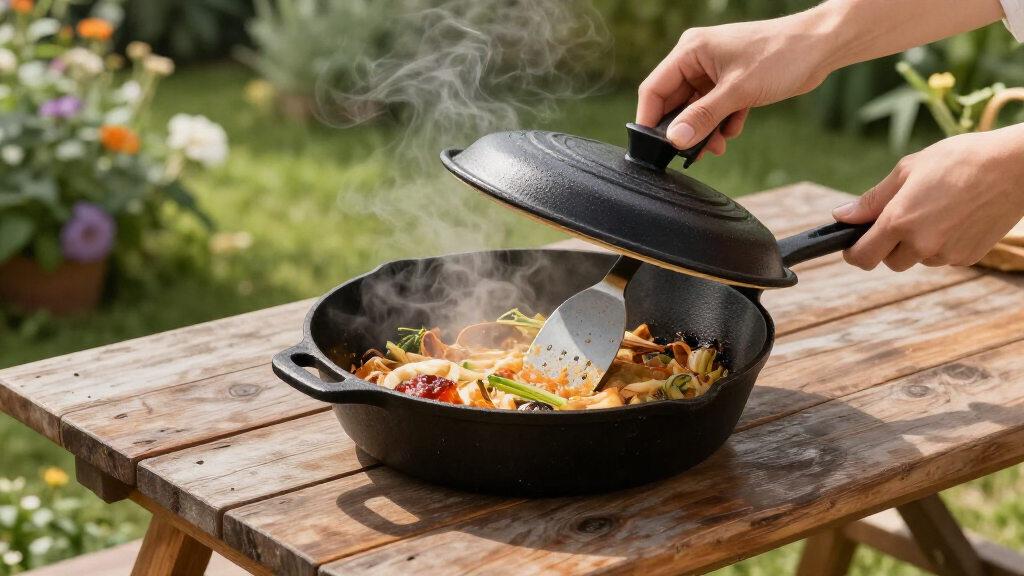 castiron skillets with lids