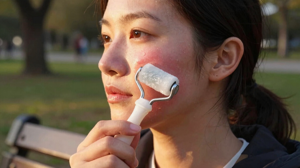 Travel‑size cryotherapy ice roller