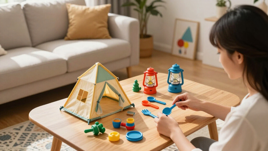 kids camping pretend set