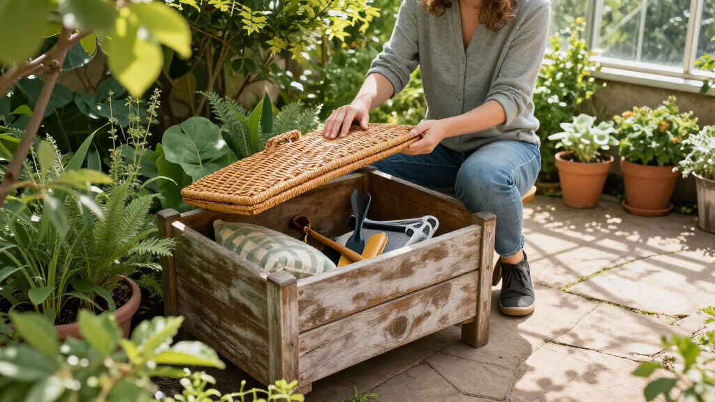 outdoor storage benches