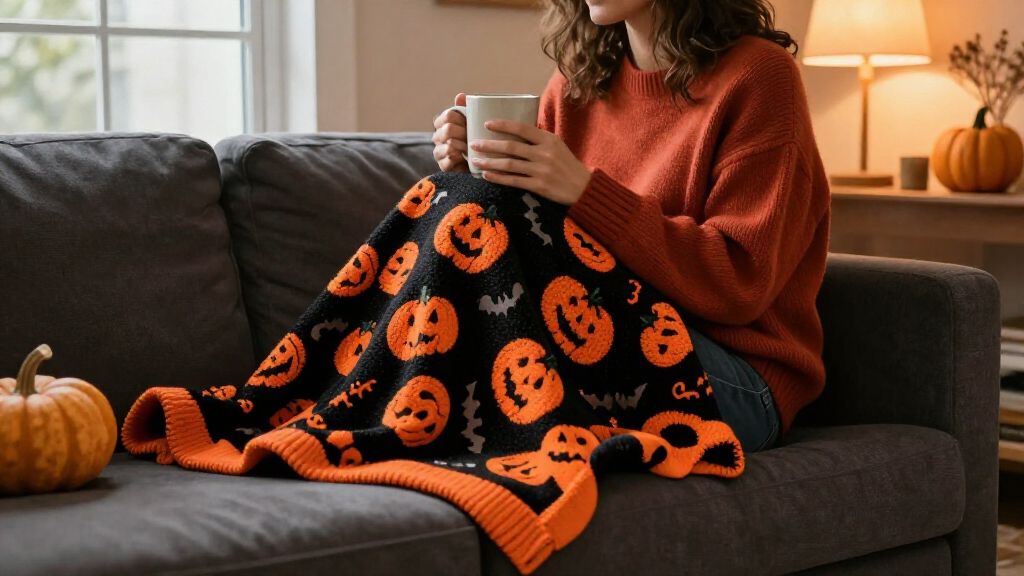 Halloween throw blankets
