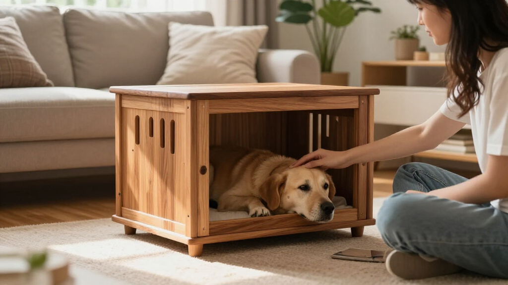 wooden dog crate furniture