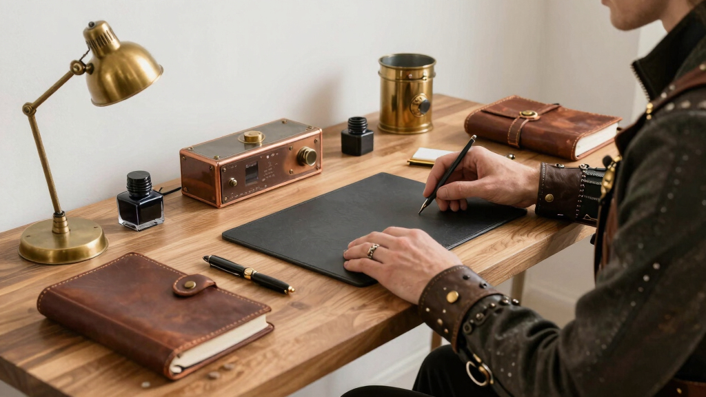 steampunk desk set