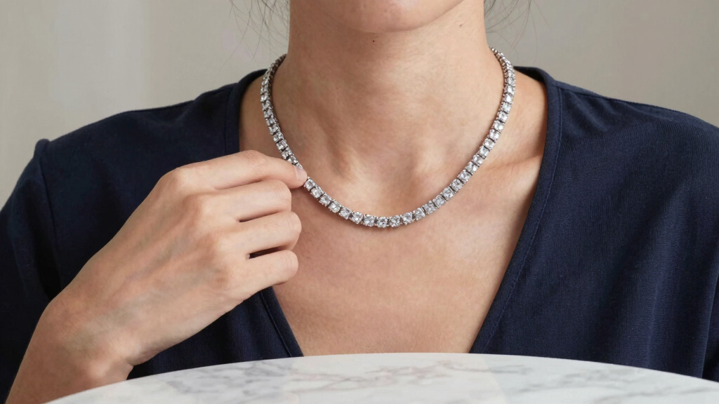 premium diamond alternative necklace