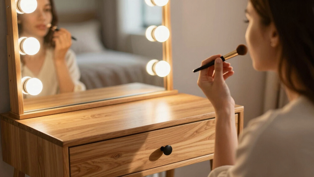 best vanity tables with lights and storage