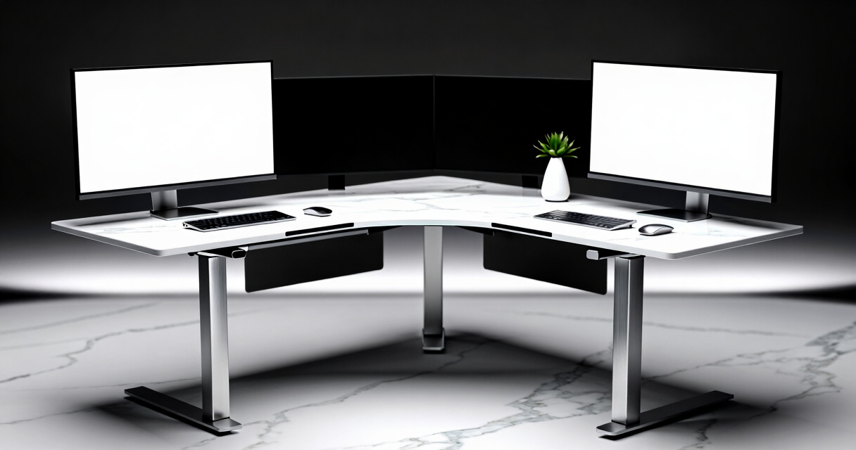 best corner standing desk for dual monitors