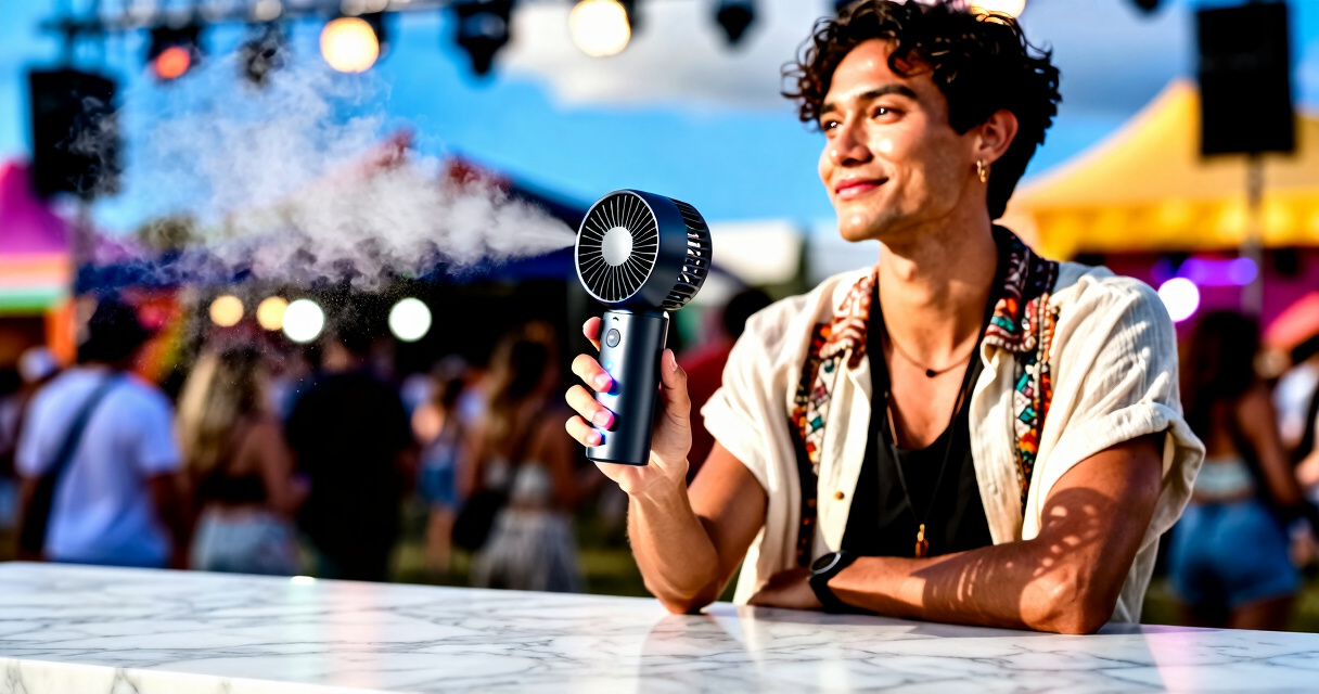 best rechargeable misting fan for festival camping