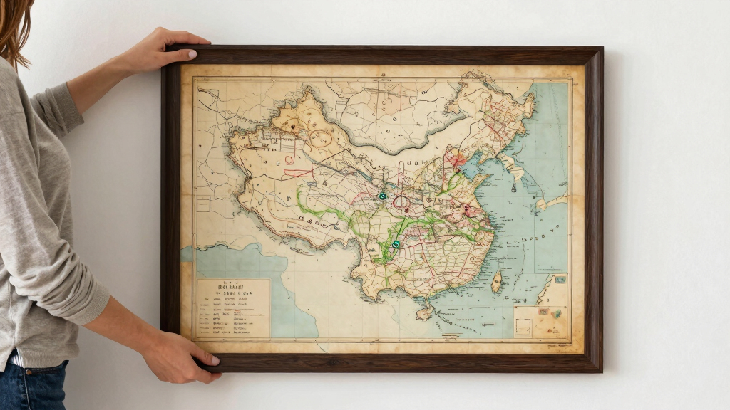vintage map wall art