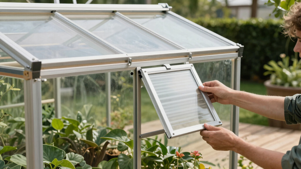 best aluminum walk-in greenhouse with roof vents