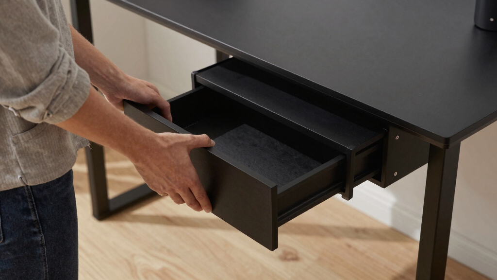 standing desk with file drawer