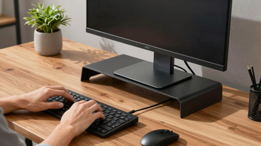 desktop monitor stand with storage premium