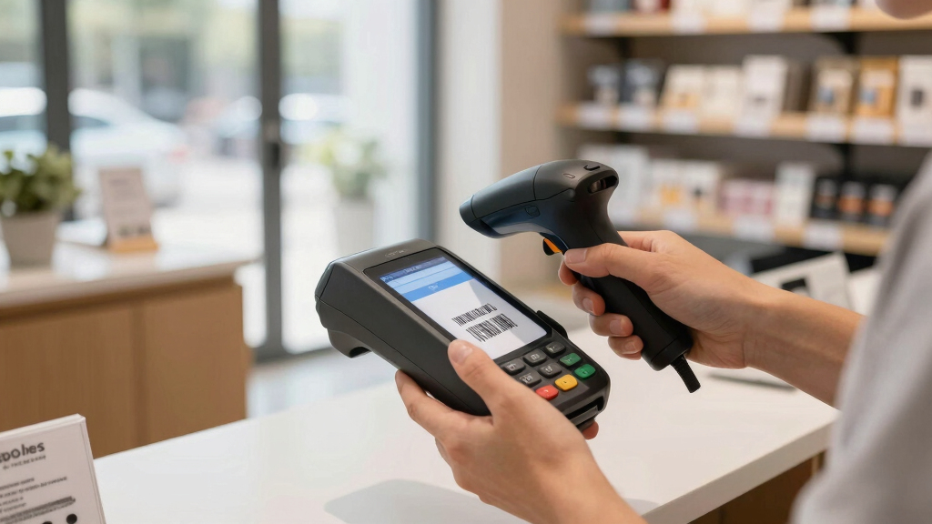 POS terminal with barcode scanner