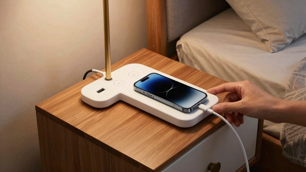 best bedside table set with charging station