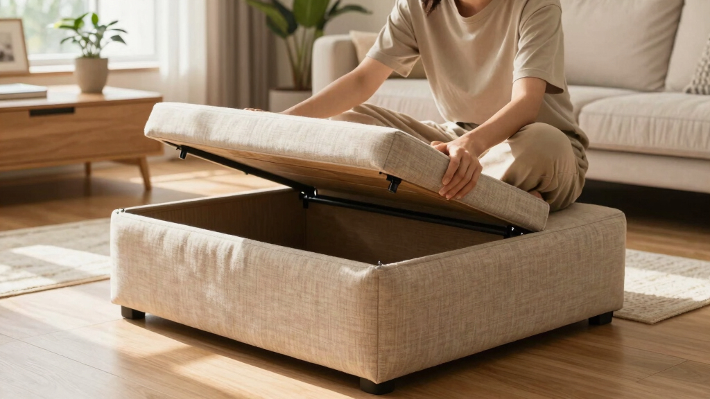best ottoman with hidden storage large