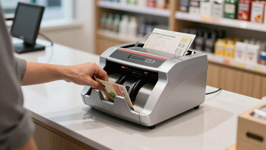 Cash counting machine for franchise store