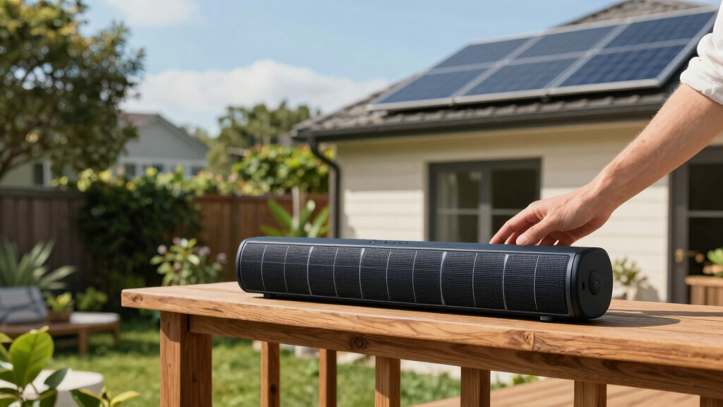 solar-powered outdoor soundbars