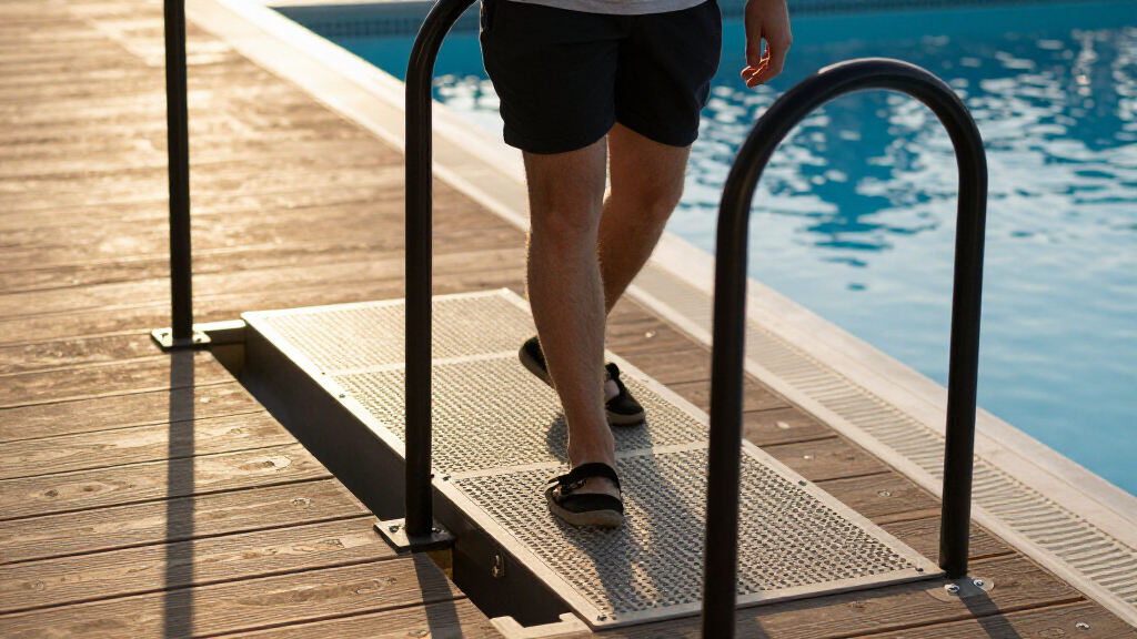 portable stage stairs with handrails