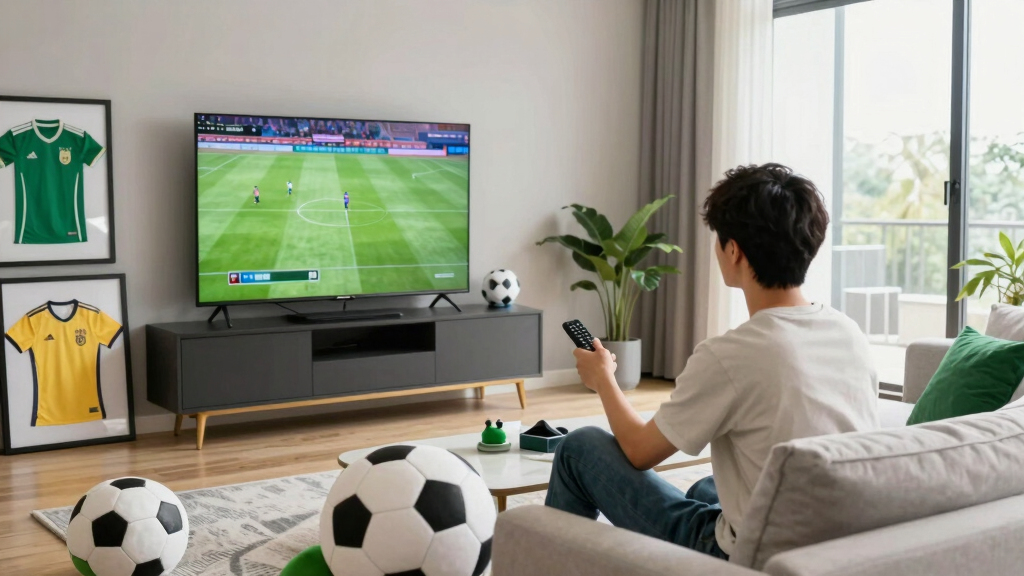 soccer-themed living room decor
