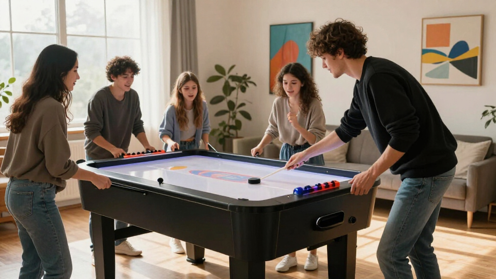 air hockey table with electronic scoring
