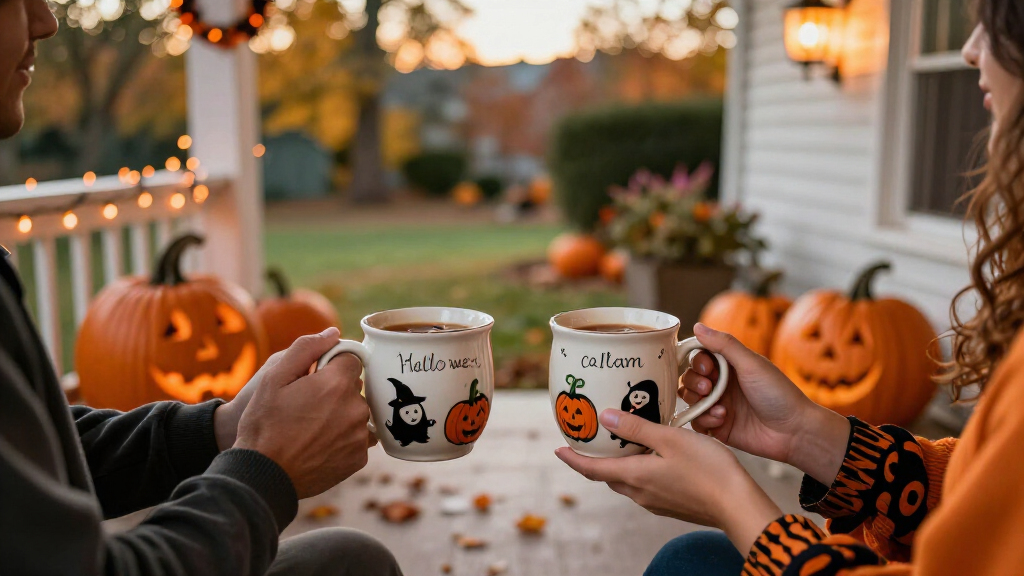personalized couples Halloween mugs