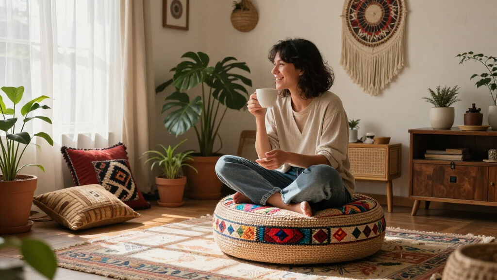 boho ottomans