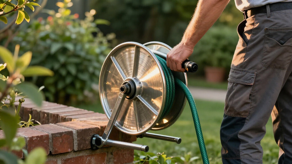retractable garden hose reels heavyduty metal