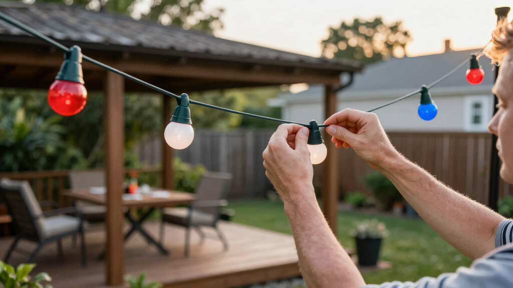 patriotic outdoor string lights