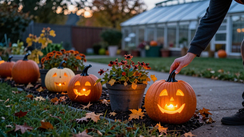 solar Halloween garden decorations