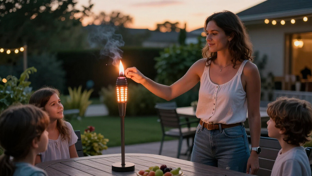 outdoor tiki torches solar powered