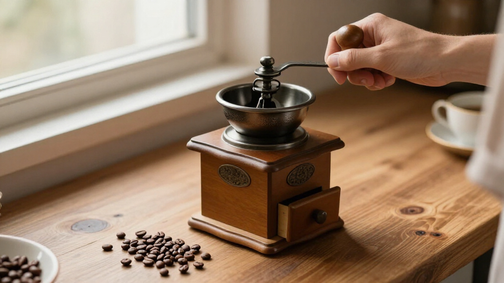 hand-powered coffee grinder