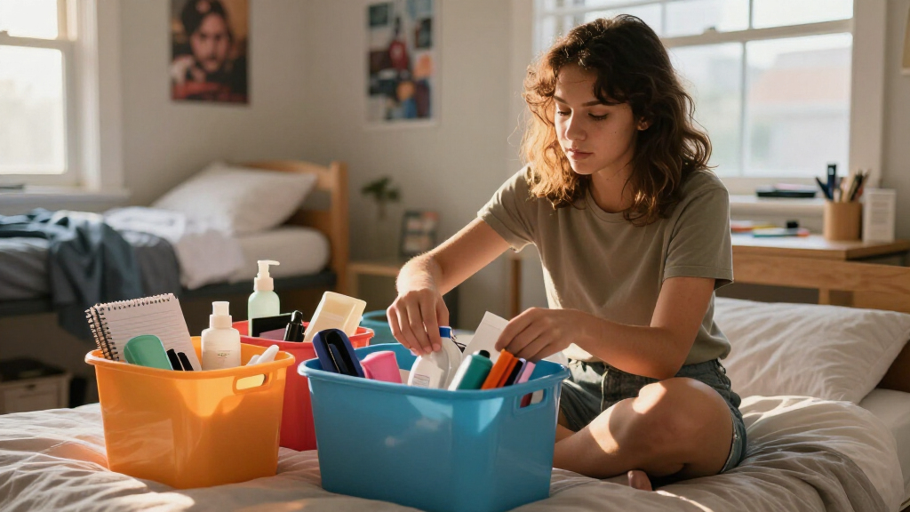 student dorm organization bins