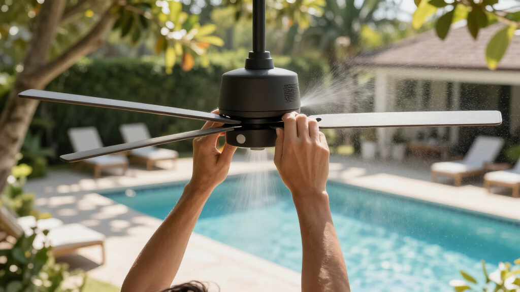 outdoor ceiling fan with misting