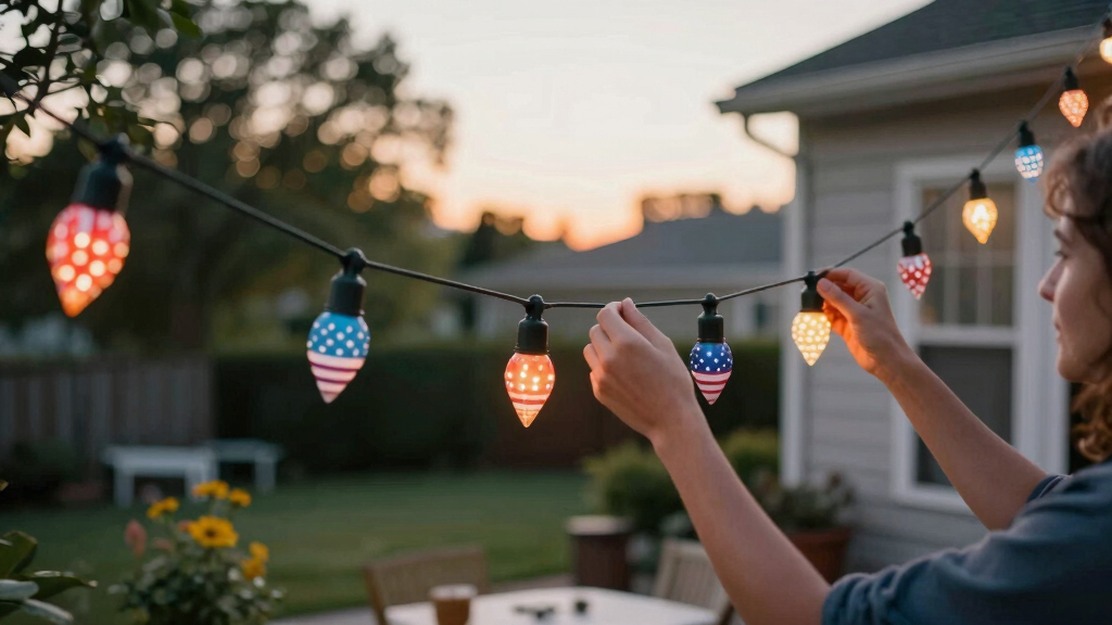patriotic outdoor string lights