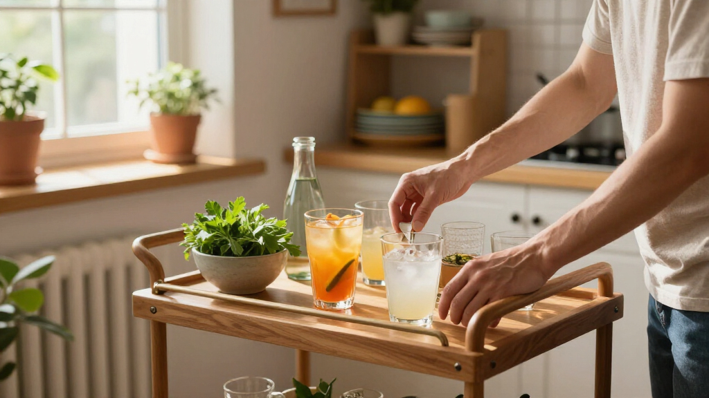 rolling bar cart for kitchen
