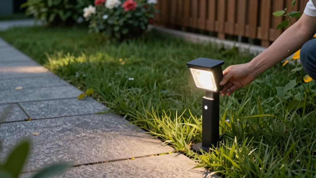solar-powered garden floodlights