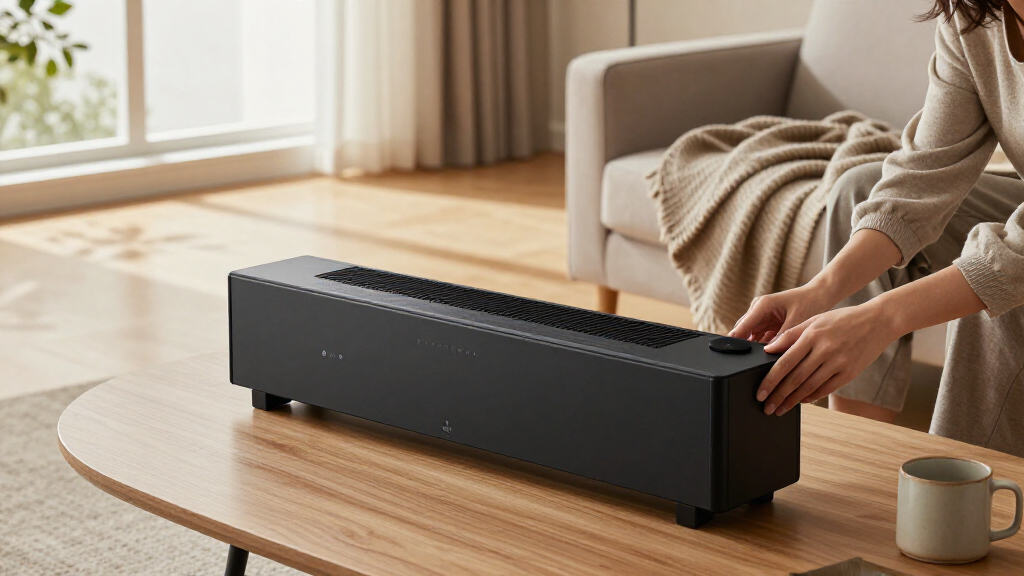 low profile quartz space heater sleek